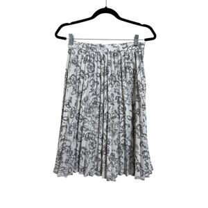 Brooks Brothers Red Fleece Women's Gray Floral Accordion Pleat A-Line Skirt 2